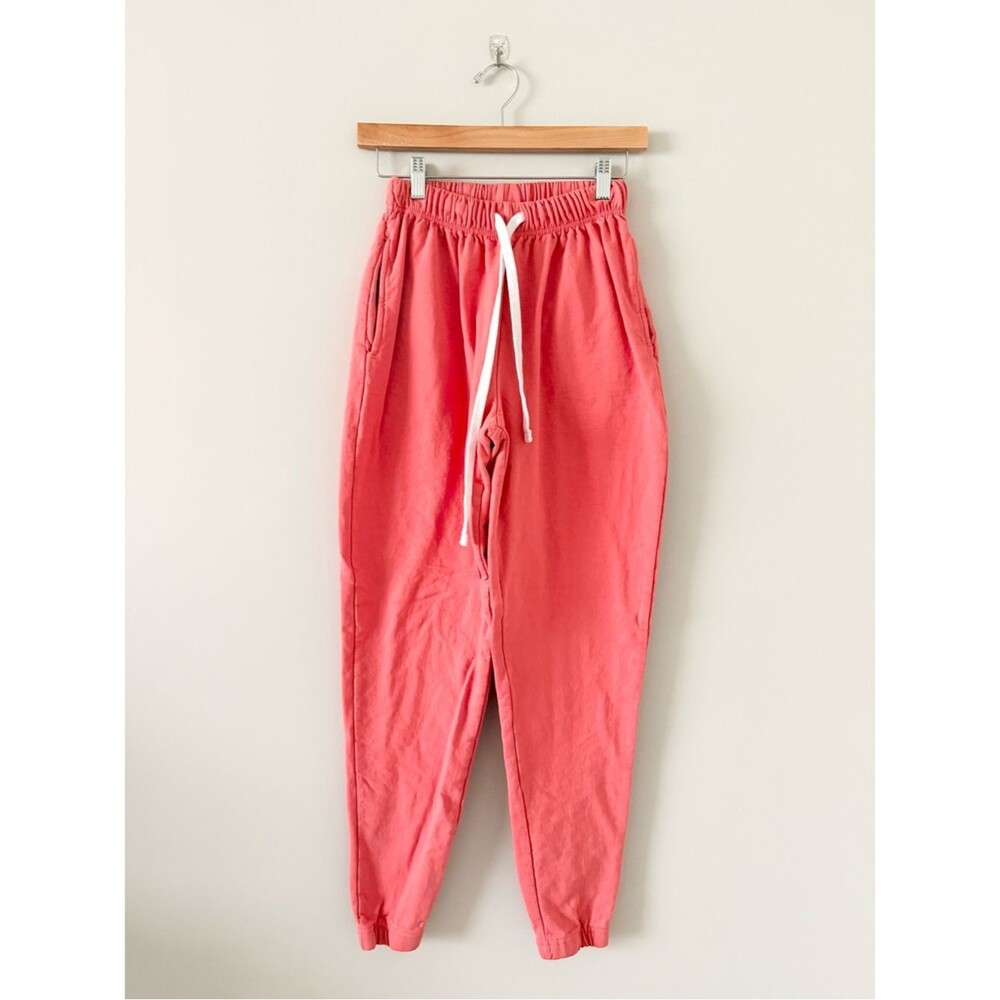 RE Real Essentials Coral Cotton Blend Drawstring Jogger Lounge Pants Size XS